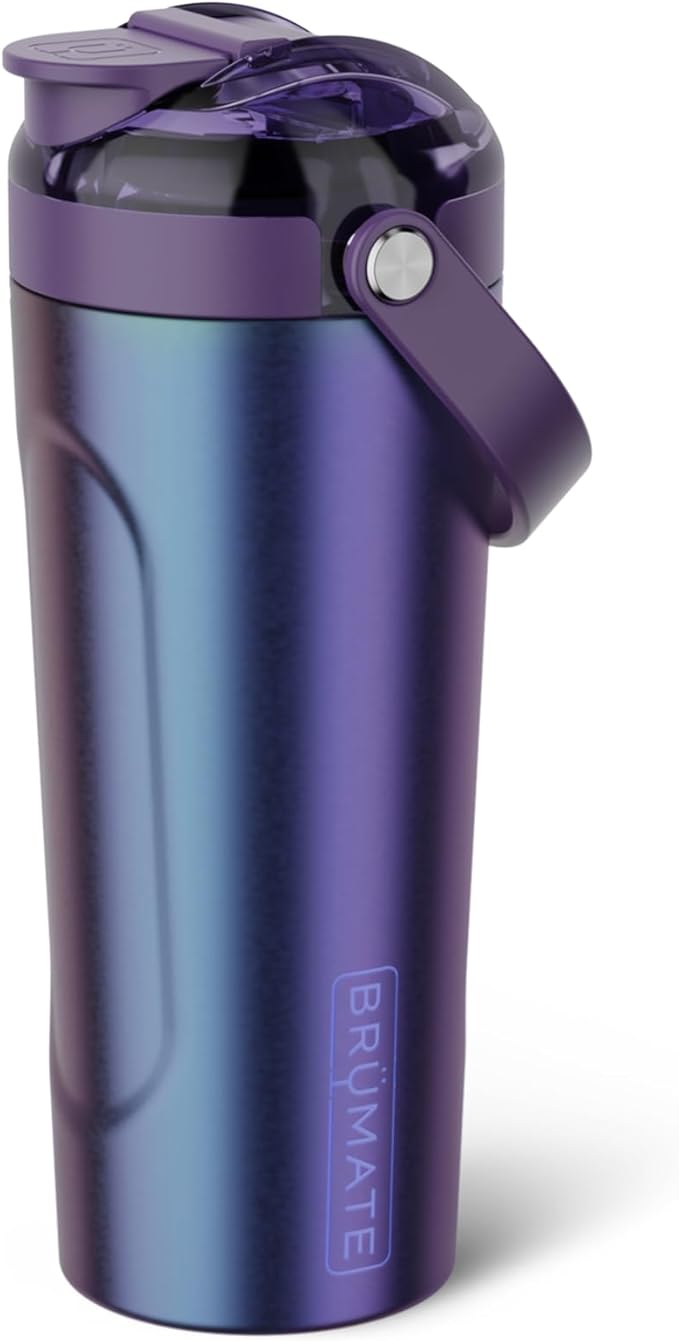 BrüMate MultiShaker Blender Shaker Bottle | 100% Leakproof Insulated Stainless Steel | Pre Workout and Protein Shaker Bottle for the Gym | 25oz (Dark Aura)