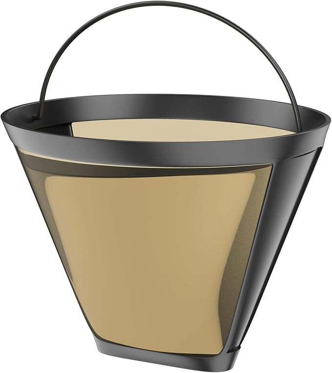Reusable Cone Shape Coffee Filter 6-12 Cup Compatible with Cuisinart Coffee Filter,Compatible with Ninja Coffee Bar Brewer-(2 sliver pack)