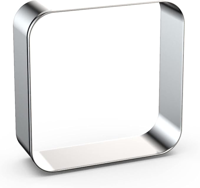 Rounded Square Cookie Cutter Set Large - 5 Inch, 4 Inch, 3 Inch, 2 Inch - Geometric Frame Plaque Cookie Cutters Shapes Molds - Stainless Steel