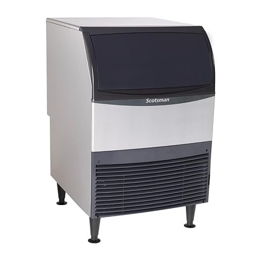 Scotsman UN324A-1 Undercounter Nugget-Style Ice Maker Machine with Bin, 340 lb Daily Production, 80 lb Storage, Stainless Steel, 115V, Air-Cooled Commercial Ice Producer