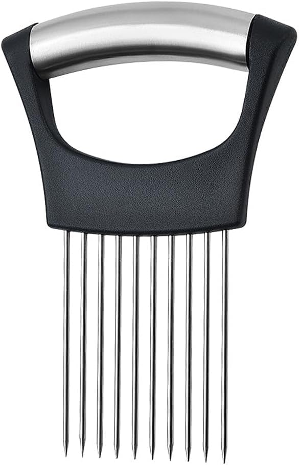 Tabanzhe Stainless Steel Onion Slicer Set Fruit and Vegetable Slicing Tool Meat Looser Food Slicing and Kitchen Gadgets Multi-Functional Kitchen Cutter Tool, Silver