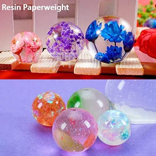 FineInno 2Pcs Large Sphere Resin Molds 4", 3" Clear 3D Seamless Crystal Ball Silicone Molds for Flowers Preservation DIY Epoxy Round Orb Soap Candle