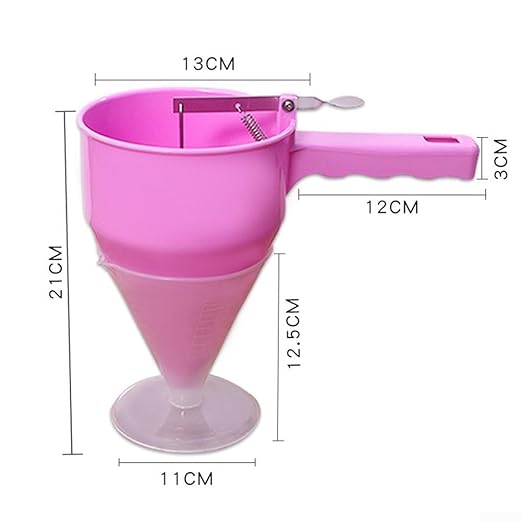 FABULETTA Pancake Batter Dispenser with Plunger for Small Octopus Balls, ABS Cake Dispenser Funnel for Takoyaki, Cupcakes, Muffins, Dishwasher Safe Kitchen Tool(B)