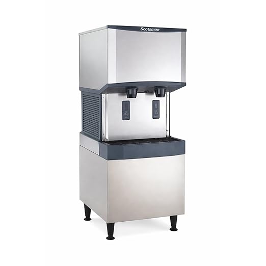 Scotsman Meridian Touchfree Countertop Nugget Ice Maker & Water Dispenser - 500 lb/Day, 25 lb Storage Bin, Stand