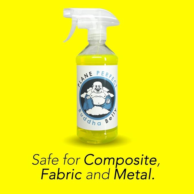 Plane Perfect Buddha Belly Oil & Grease Cleaner - Heavy Duty Aviation Grade Citrus Degreaser Spray - Multi Surface Cleaner for Automotive Engine, Aircraft, Car, Truck & RV | 16oz