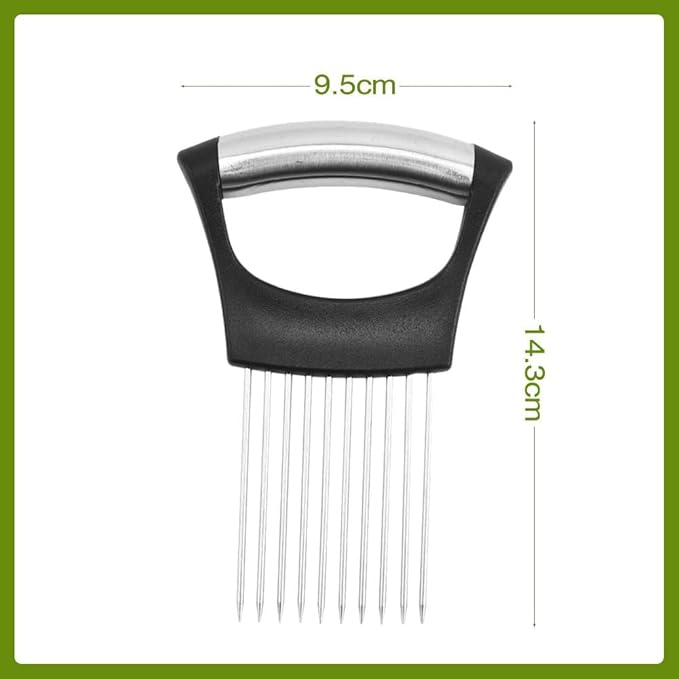 2025 New Onion Holder for Slicing, Stainless Steel Onion Slice Holder Lemon Slicer Vegetable Cutter, Kitchen Gadgets Chopper Slicing Assistant Tool for Meat, Onion, Potato, Tomato (1 Pcs)