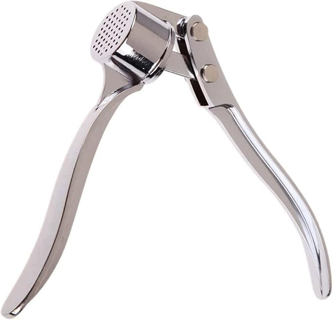 NZM Garlic Press - 304 Stainless Steel Garlic Mincer & Crusher, Heavy Duty, Easy Squeeze, Rust Proof, Easy Clean - Garlic Press for Kitchen, Ginger Peeler Garlic Crusher