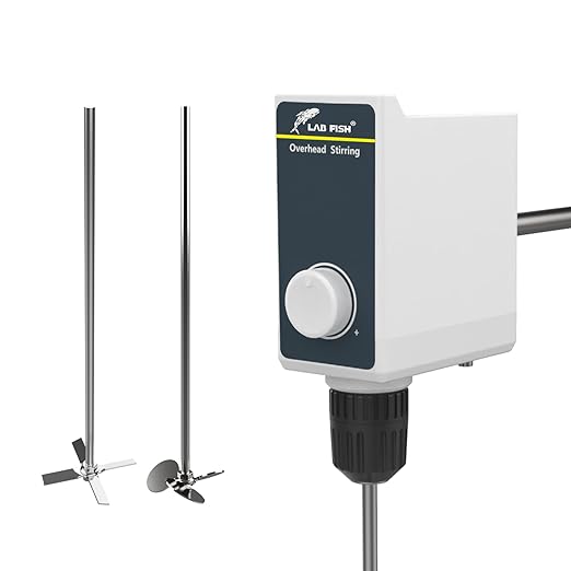 LAB FISH Overhead Stirrer Lab Stirrer | Includes Stirring Rod Not Stand | Speed 100-1000RPM Cap. 10L 10000 mPas for Lab(Single Machine)