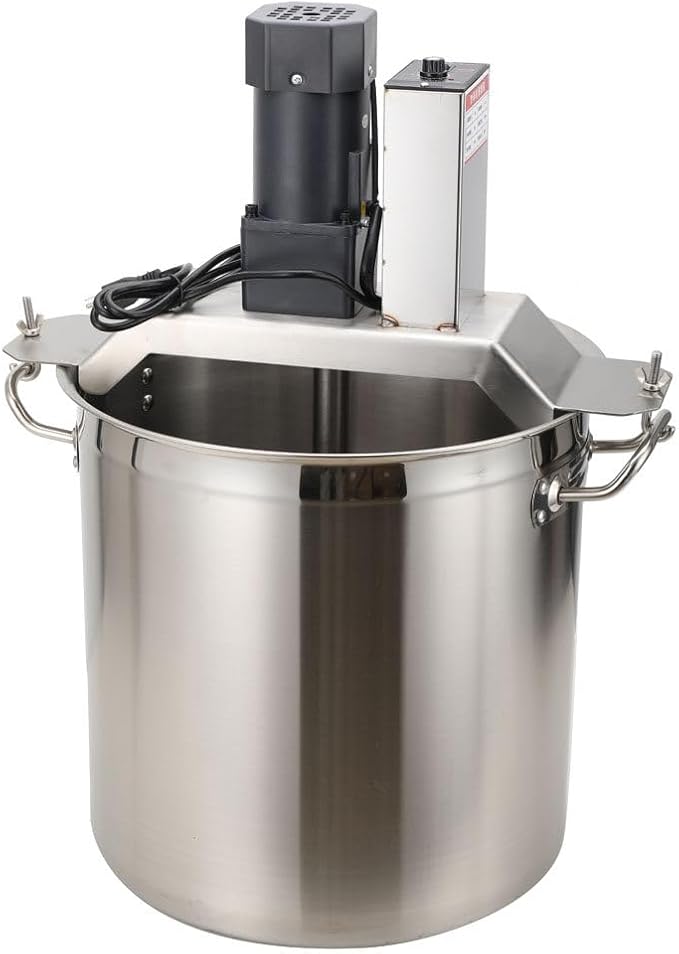 40L Commercial Automatic Food Mixer,Commercial Mixer, 110V Hot Pot Seasoning Bottom Soup Sauce Stirrer Frying Machine, Stainless Steel Electric Food Mixer, Adjustable Speed