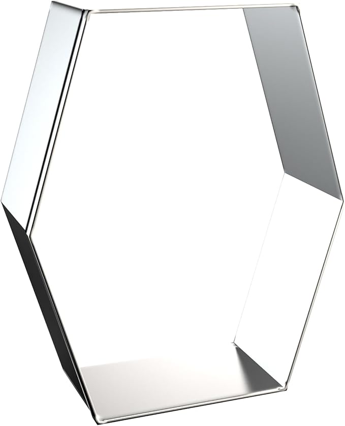 Long Hexagon Cookie Cutters Shapes Set with Assorted Sizes - 5 inch, 4 inch, 3 inch, 2 inch - Geometric Frame Plaque Cookie Cutters Shapes Molds - Stainless Steel