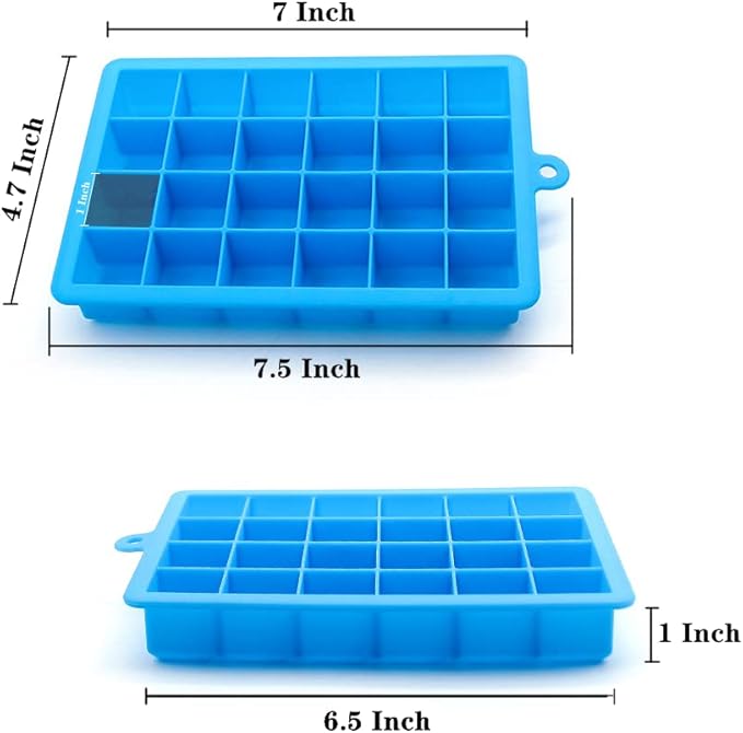 TAO CICADA Ice Cube Tray, 3 Pack Silicone Ice Cube Molds, Ice Cube Trays, Silicone Ice Trays, Easier to Release, BPA Free for Alcohol/Coffee/Beverages (Blue, Green, Rose red)