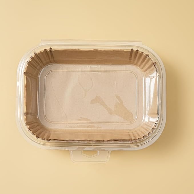 Air Fryer Liners Disposable Rectangular.100pcs Virgin Pulp Parchment Paper for 4qt-6qt Air Fryer.Food Grade,Non-stick, Oil-proof & Heat Resistant for Baking,Microwave,Cooking & Deep Fryer Accessories