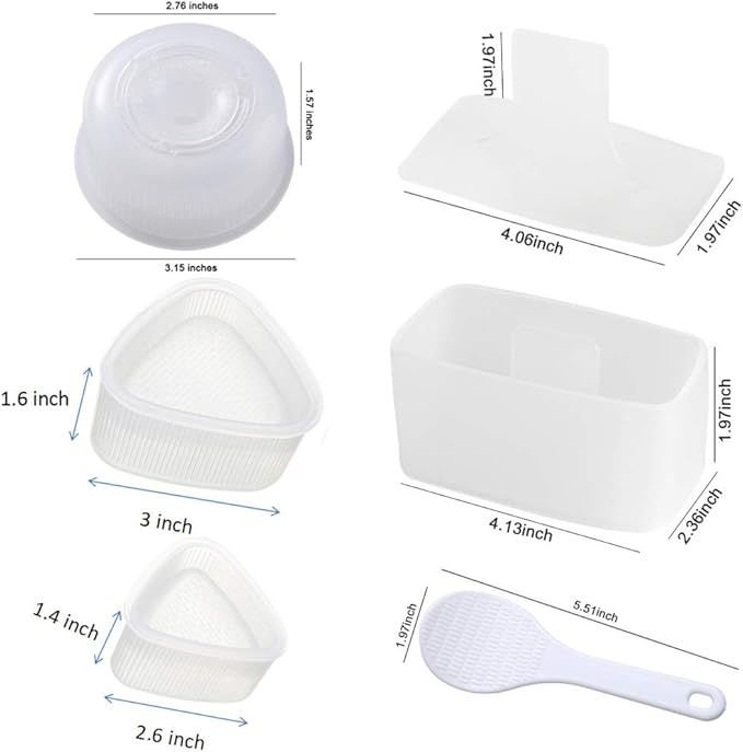 AYCCNH 4 Pack Sushi Maker Kit, Non Stick Musubi Maker Onigiri Triangle Sushi Press (Large & Small), Donut Rice Shaper Mold DIY Tool