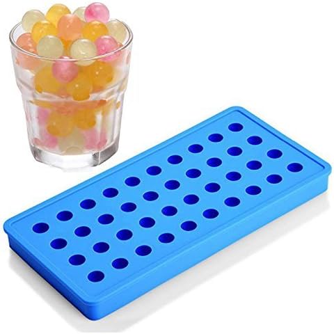 Mydio Mini Ice Ball Molds DIY Molds Tool for Candy pudding jelly milk juice Chocolate mold or Cocktails & whiskey particles (1pack,Blue)