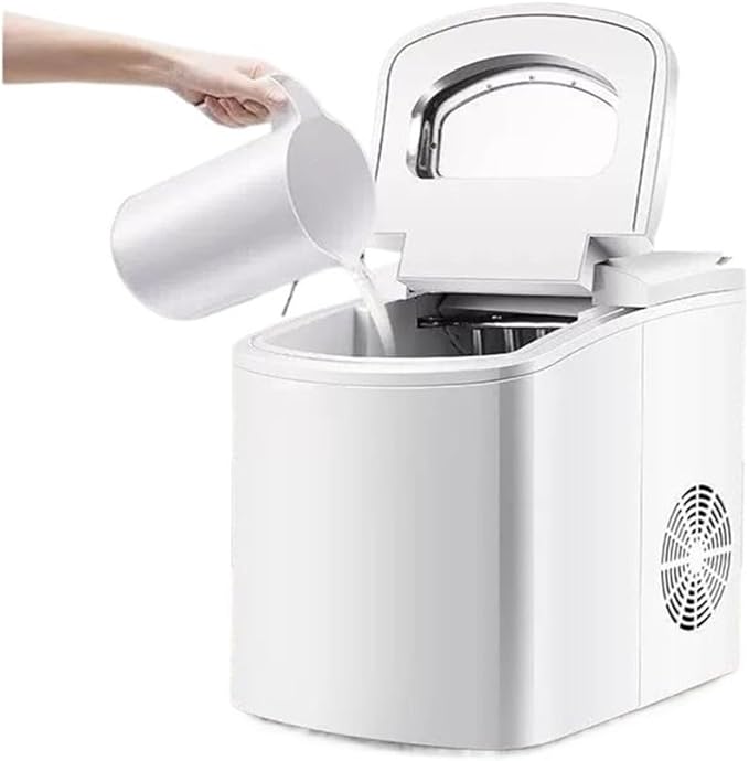ice Crusher, Portable Compact Ice Maker, Counter Top Ice Making Machine, 26lb per Day, White,for Home, Restaurants & Cafes
