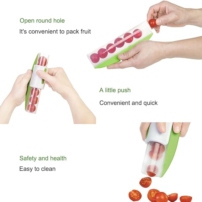 Grape Cutter Tomato Slicer, Multi-Function Small Fruit Cutter Kitchen Accessories Cake Decoration Tool Cherry Slicer(COLOR:green)