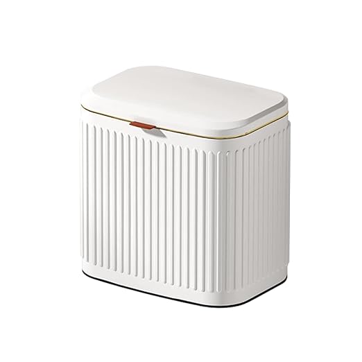 Hanging Trash Can with Lid, Stainless Steel Countertop Compost Bin with Removable Inner Bucket, Wall-Mounted Wastebasket for Cabinet, Under Sink, Bathroom, Office, Kitchen, 1.05 Gal/4L (White)