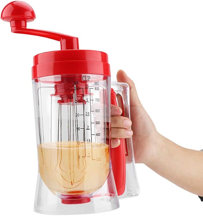 Kitchen Manual Pancake Batter Dispenser, ABS Material, 8.5x4.4x6.7 Inch, with Measuring Label