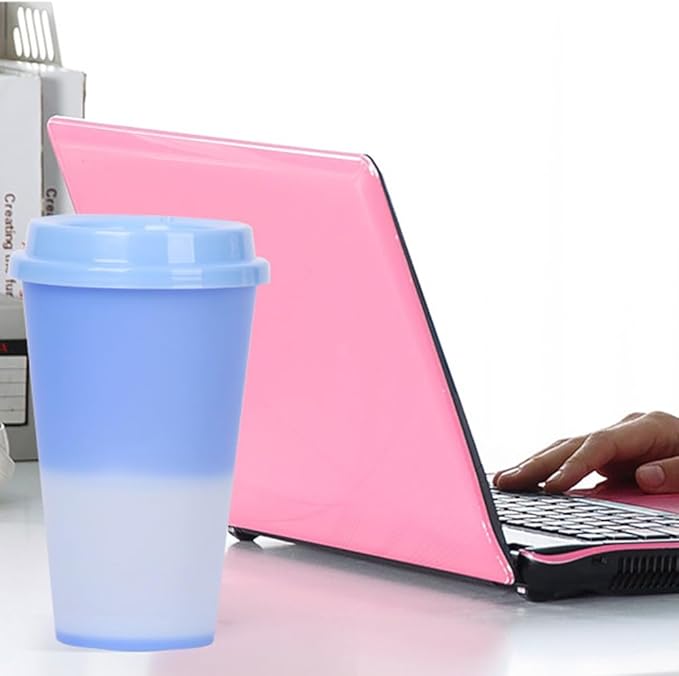 Color Changing Coffee Cups, 16oz Reusable Coffee Cups with Lids, 12 Pack Hot Coffee Tumbler for Adult Party Favors, Leak-Proof, BPA-free, and Safe for Dishwashers