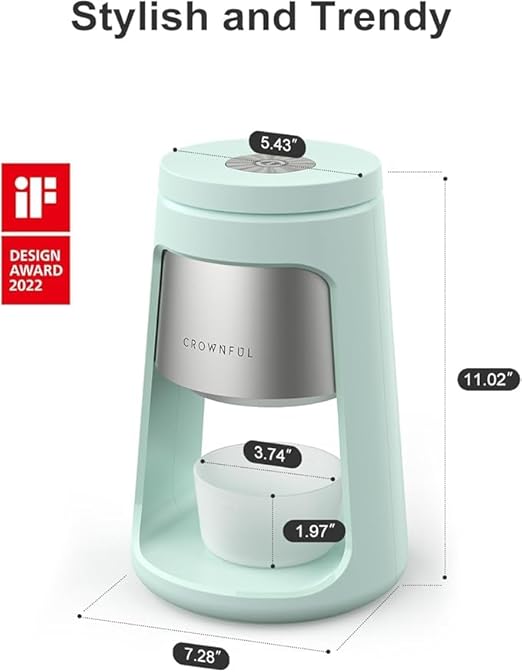 CROWNFUL Shaved Ice Machine, Snow Cone Machine with 2 Ice Cups, Ice Shaver Machine for Snow Cones, Snowballs, Frozen Cocktails and More, Easy to DIY with Snow Cone Syrup at Home,Gifts for Men&Women