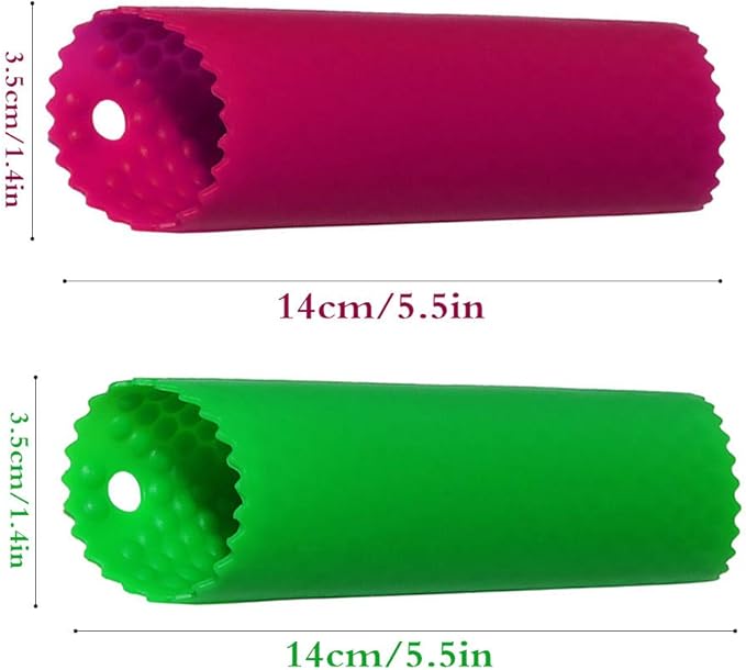 Sinnsally Garlic Peeler Skin Remover Roller Keeper,Easy Quick to Peeled Garlic Cloves with Silicone Tube Roller Garlic Peeling Kitchen Tool (Green,Red)