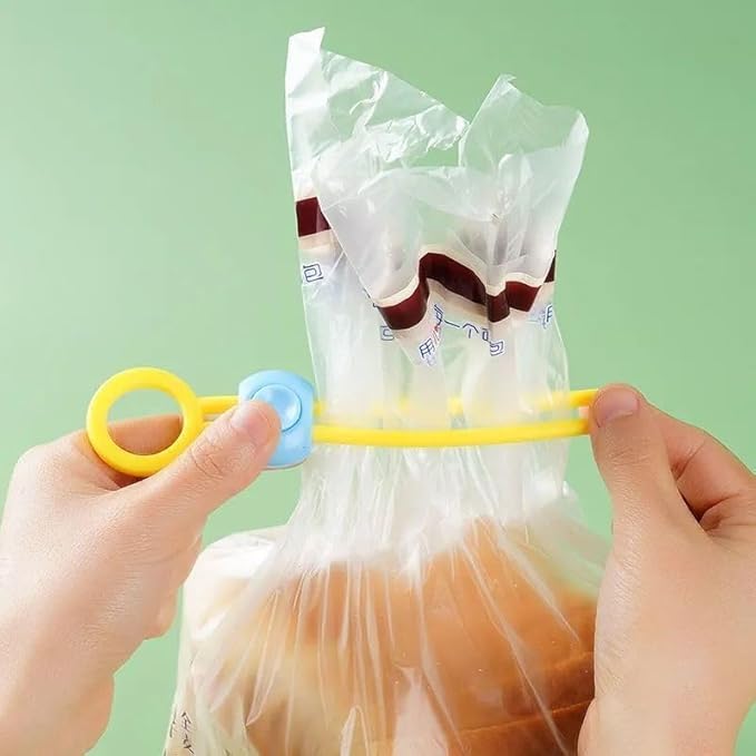 6/12pcs Chip Bag Food Clips, Food Bag Sealing Clips for Snack and Storage Organization, Adjustable Silicone Straps for Kitchen Gadgets Use (12 pcs)