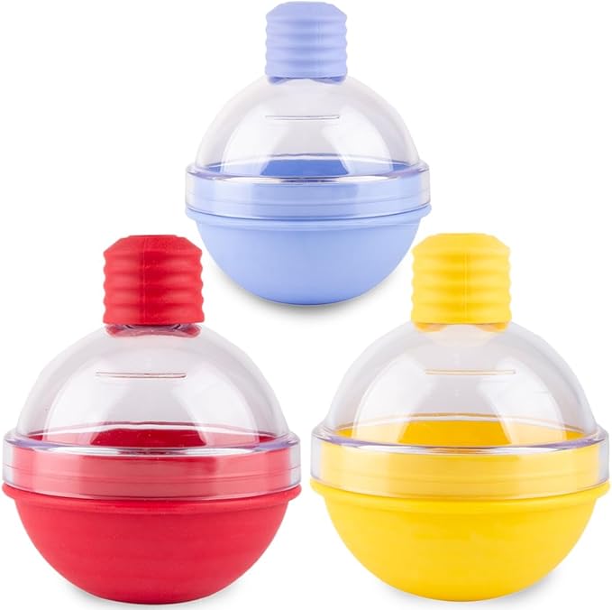 ice cube tray round balls (3 PACK) -Reusable 2.4 inch Round Large Ice Cube Trays - Large Whiskey Bourbon Ice Cube Round Mold - Ice Ball Maker