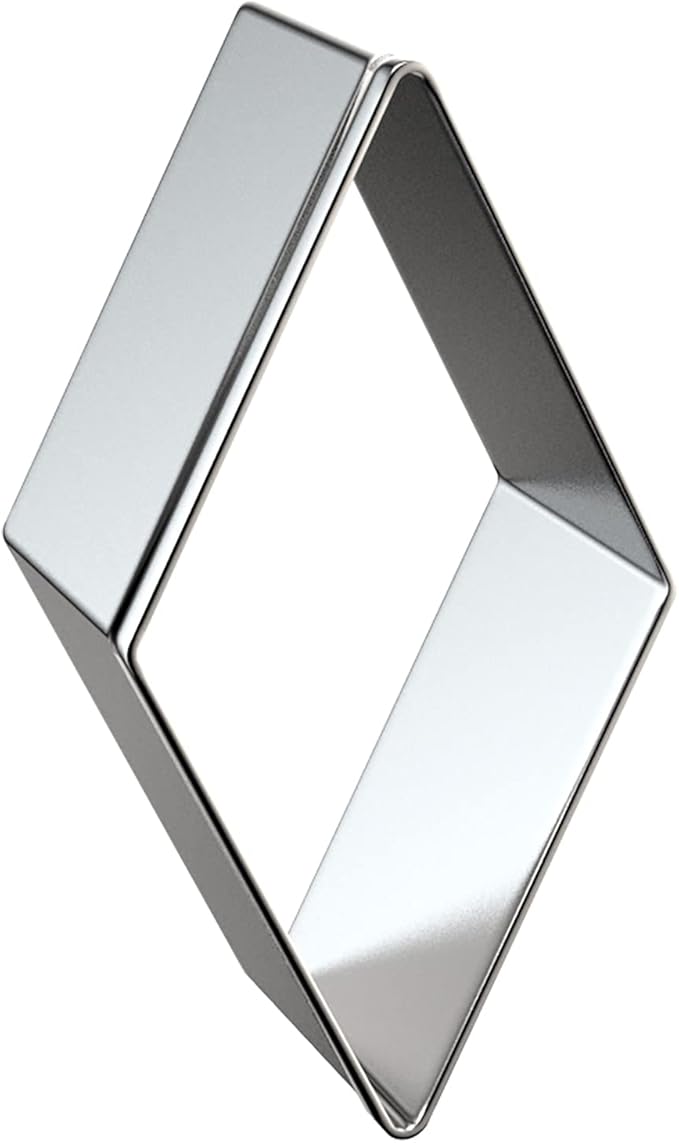 Rhombus Diamond Cookie Cutter Set - 4 Piece Assorted Sizes (5 Inch, 4 Inch, 3 Inch, 2 Inch) - Stainless Steel
