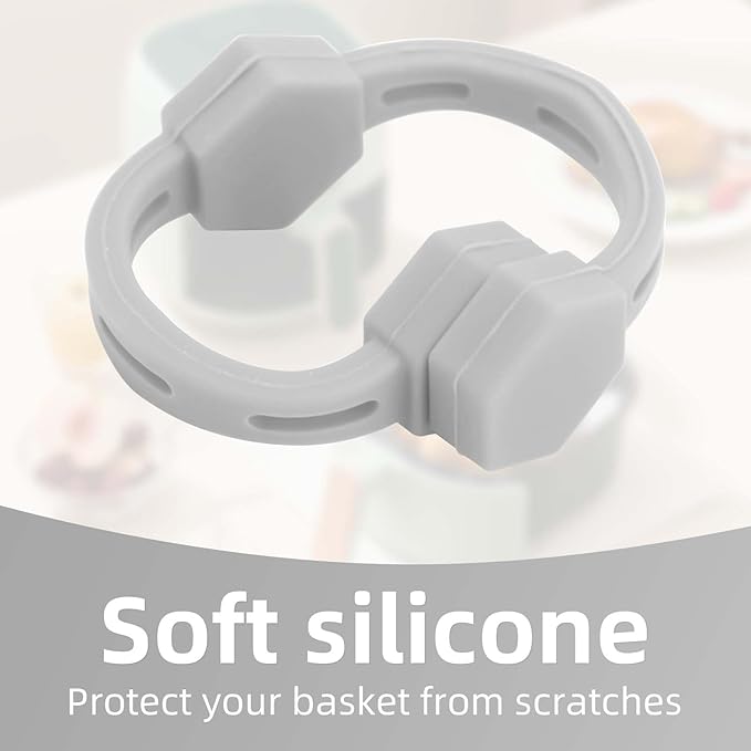 2 Sets Air Fryer Magnet Silicone Buckle, Air Fryer Magnets for Parchment Paper Liners Silicone Magnetic Buckle Prevent Paper Burning Kitchen Accessories (Gray)