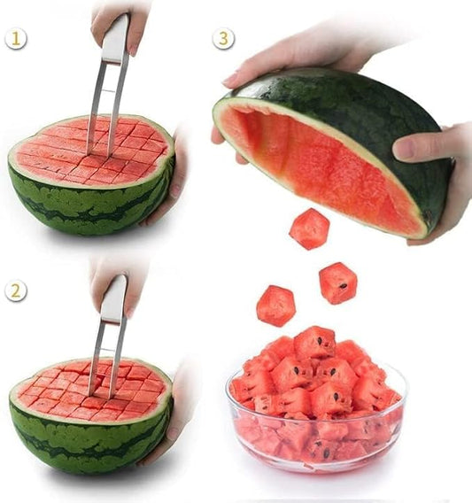 Watermelon Cutter Slicer Winnes Fruit Kitchen Tool Gadgets Melon Knife Cut Watermelon Into Cubes Stainless steel Cube Cutter
