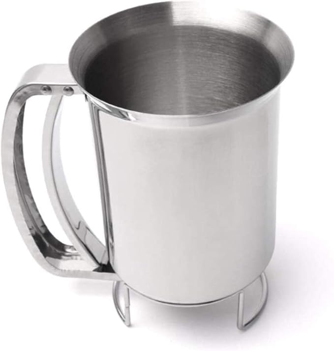 Stainless-Steel Pancake Batter Dispenser Handheld Pancake Batter Dispenser - 900ML Professional Batter Funnel Kitchen Tool for Baking Cake Cupcakes Crepes Waffles Pancake