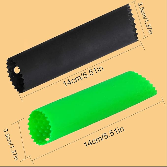 2 Set Silicone Garlic Peeler Easy Roller Tube Useful Garlic Odorfree Kitchen Tool (Black,Green)