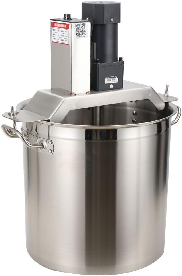 40L Commercial Automatic Food Mixer,Commercial Mixer, 110V Hot Pot Seasoning Bottom Soup Sauce Stirrer Frying Machine, Stainless Steel Electric Food Mixer, Adjustable Speed