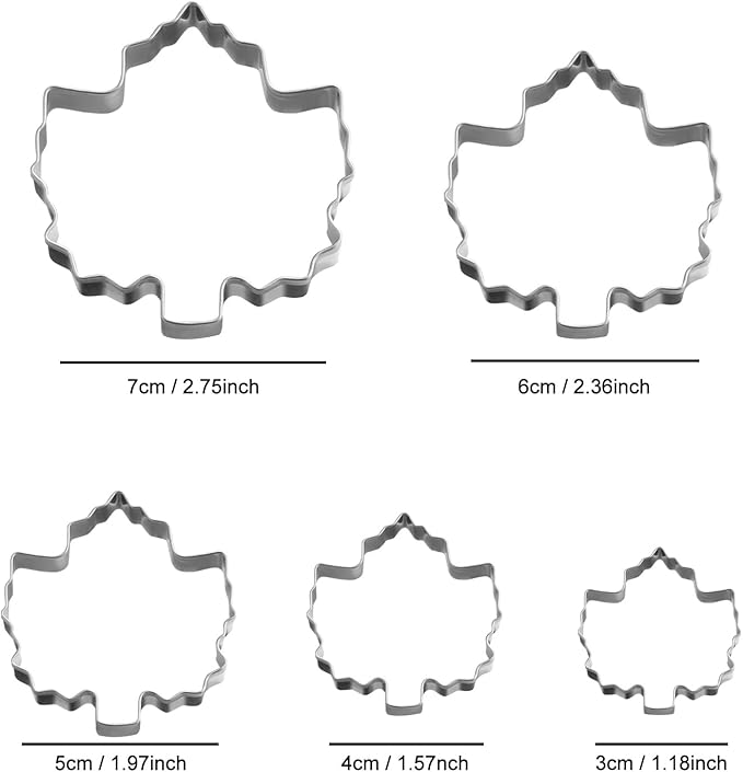 Maple Cookie Cutters Thanksgiving Day, 5 Pack