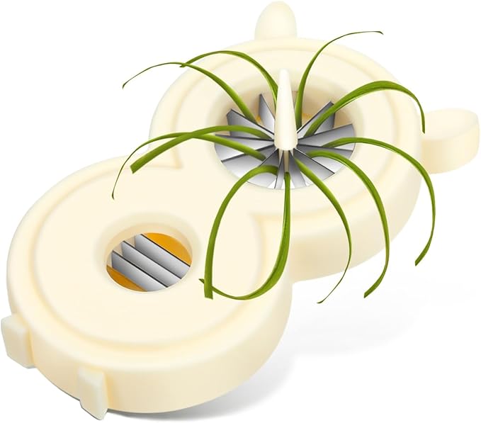 PRETYZOOM Green Onion Shredder 12 Blades Design for Uniform Precise Strips Equipped with 3 Blades Design Slicer for Other Vegetables Dishwasher Safe and Easy to Clean