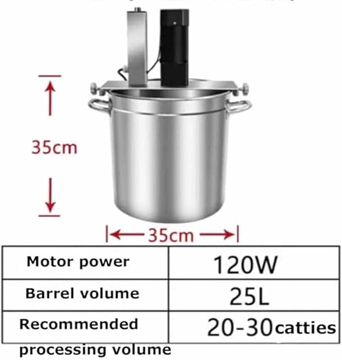 Automatic Food Mixer, Pot Stirrer Mixer Electric, Electric Mixer Machine for Jam Sauce, Stainless Steel Heating Food Mixer Equipment Auto for Mixing Jam&Sauce&Sticky Filling 25L