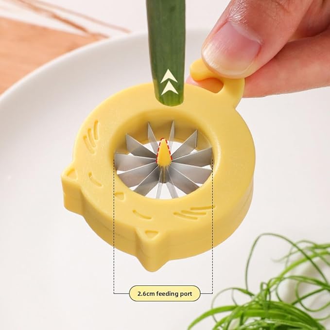 Professional Green Onion Shredder & Slicer - 12 Blade Stainless Steel Scallion Cutter with Safety Design, Perfect for Blooming Onion, Chili & Celery (5)