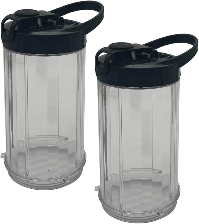 Upgrade repalcement 22oz cup with cross extractor blade&lid,2 pack Portable blender cup set，Compatible with Magic Bullet Blenders 250W Series MB1001 MB1001B MBR-0301 MBR-1101 MBR-1701.