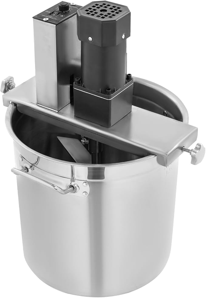 Automatic Food Mixer 25L Electric Jam Mixer Sauce Stirrer with 4-Blade Mixing Scraper, 0-72RPM, 360° Blending Commercial Stirrer for Tomato/Chili/Hot Pot Sauce, Jam, Syrup Silver