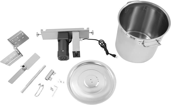 25L Electric Jam Mixer, Commercial Stainless Steel Automatic Food Mixer with Dual-Layer Mixing Blades, 0-72 RPM Adjustable Speed Pot Stirrer Mixers Machine For Soup Chili Sauce Beverage Jam Porridge