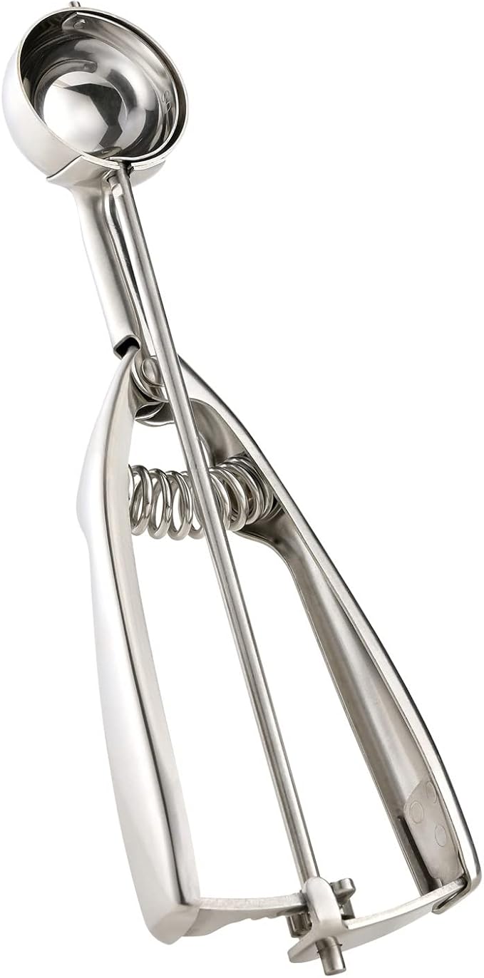 Solula-Stainless-Small-Cookie-Scoop, Food-grade 18/8 Stainless Steel, Easy Squeeze Handle, Size 60