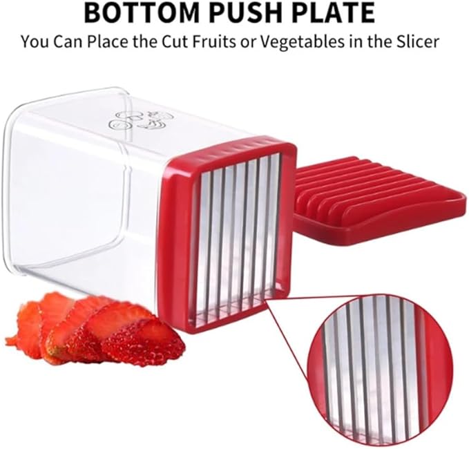 Fruit Slicer Cup Fruit and Vegetable Speed Slicer with Push Plate Cup Slicer Strawberry Cutter Egg Slicer Banana Slicers Grape Cutter Stainless Steel Detachable Fruit and Vegetable Slicer Slicing Tool