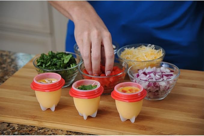 Egglettes Egg Cooker - Hard Boiled Eggs without the Shell, 4 Egg Cups