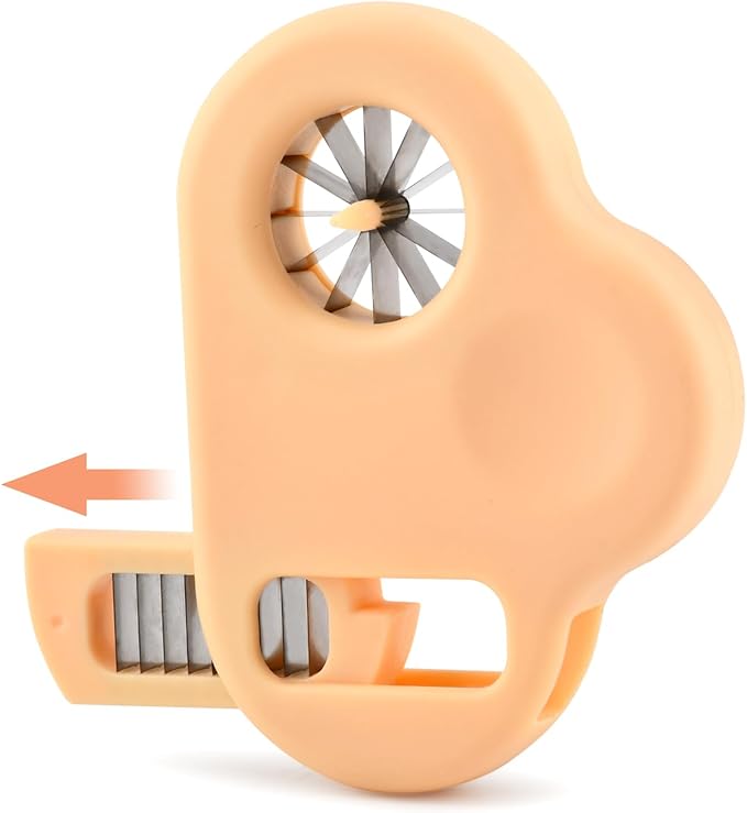Green Onion Shredder & Slicer, 12 Blade Stainless Steel Scallion Cutter with Safety Design, Removable Blade Bean Slicer, Perfect for Blooming Onion, Chili & Celery(COLOR:orange)