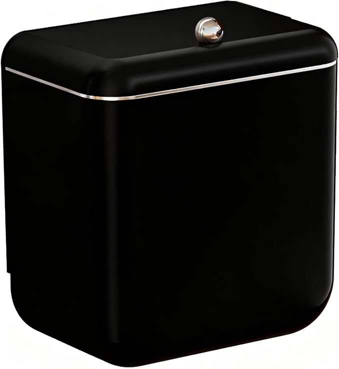 Large 3.2 Gallon Compost Bin, Under Sink Trash Can with Lid, Hanging Waste Cabinet for Office Kitchen Cupboard Bathroom Bedroom, Both Black
