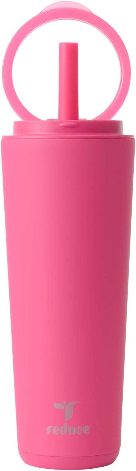 REDUCE Halo 24 oz Stainless Steel Vacuum Insulated Tumbler - Spill Proof Travel Mug with Flip Handle Lid - Keeps Drinks Cold for 32 Hrs - Dishwasher Safe - Cupholder Friendly - Dragonfruit