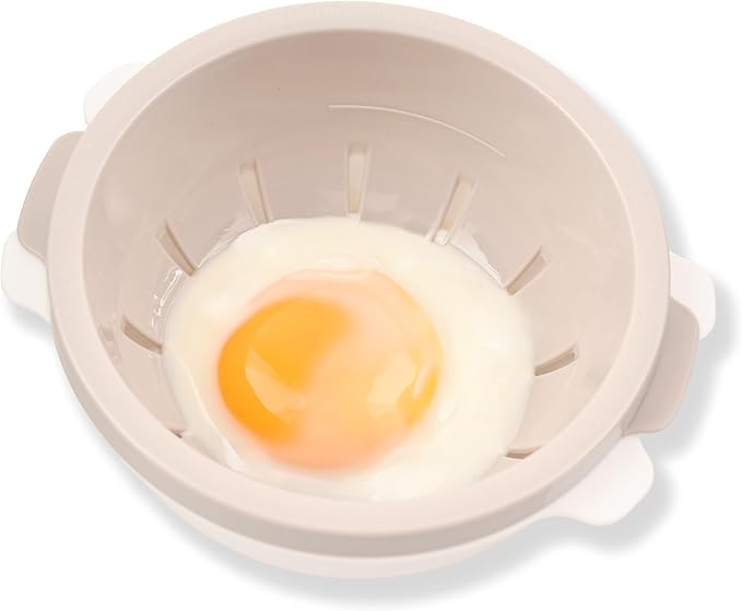 Japanese Microwave Egg Cooker - Perfect for Eggs Benedict - Easy Soft-Boiled Egg Maker - Microwave Egg Poacher - Ideal for Topping Dishes - Single Egg Use - Made in Japan