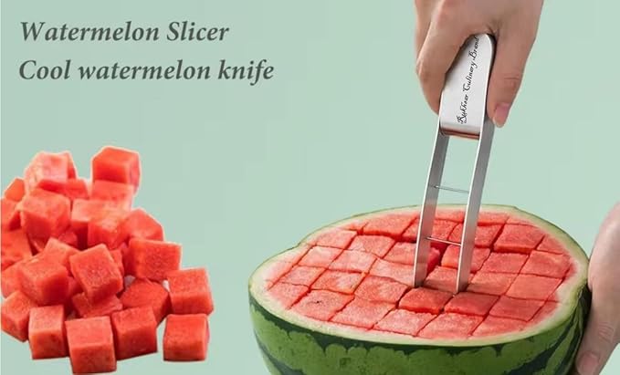 Water melon slicer, cubes maker, water melon cutter, slicer, kitchen gadget, water malon baller, Medium, Silver, Rukh140