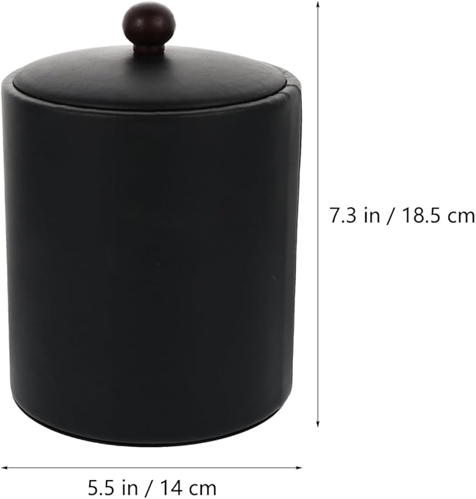Ice Bucket with Lid, Tongs and Strainer, Stainless Steel Insulated Ice Bucket for Cocktail Bar, Ideal for Cocktail Bar, Parties, Chilling Wine, 5.5 x 5.5 x 7.3 inches (Black)