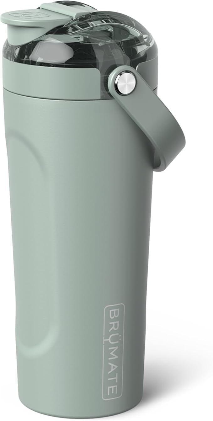 BrüMate MultiShaker Blender Shaker Bottle | 100% Leakproof Insulated Stainless Steel | Pre Workout and Protein Shaker Bottle for the Gym | 25oz (Sage)